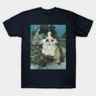 Vintage Fairy Tale, Cinderella with Her Fairy Godmother by Edmund Dulac T-Shirt